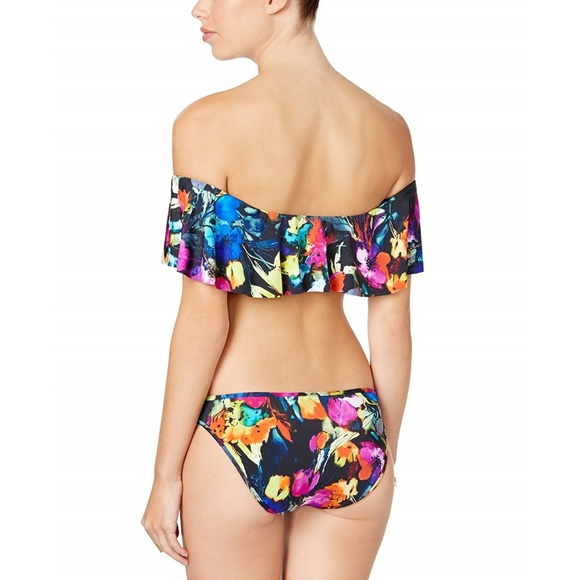 NWT Bar III Posies Off-The-Shoulder Bikini Top - Picture 3 of 3